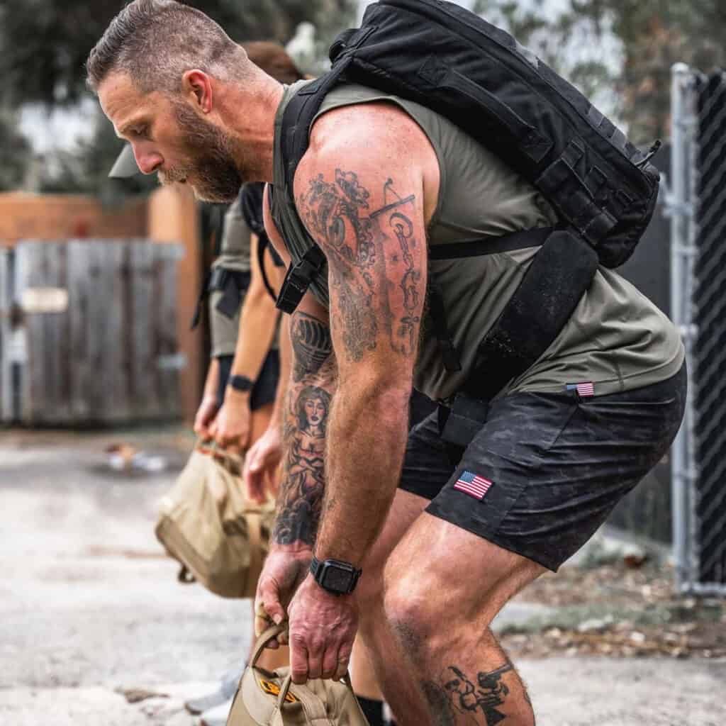 GORUCK American Training Shorts - 7.5 dark camo lifting