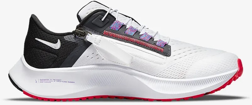 Nike Air Zoom Pegasus 38 FlyEase White-Black-Flash Crimson-Metallic Silver right side