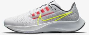 Nike Air Zoom Pegasus 38 Limited Edition Dark Smoke Grey-White-Flash Crimson-Volt left side view