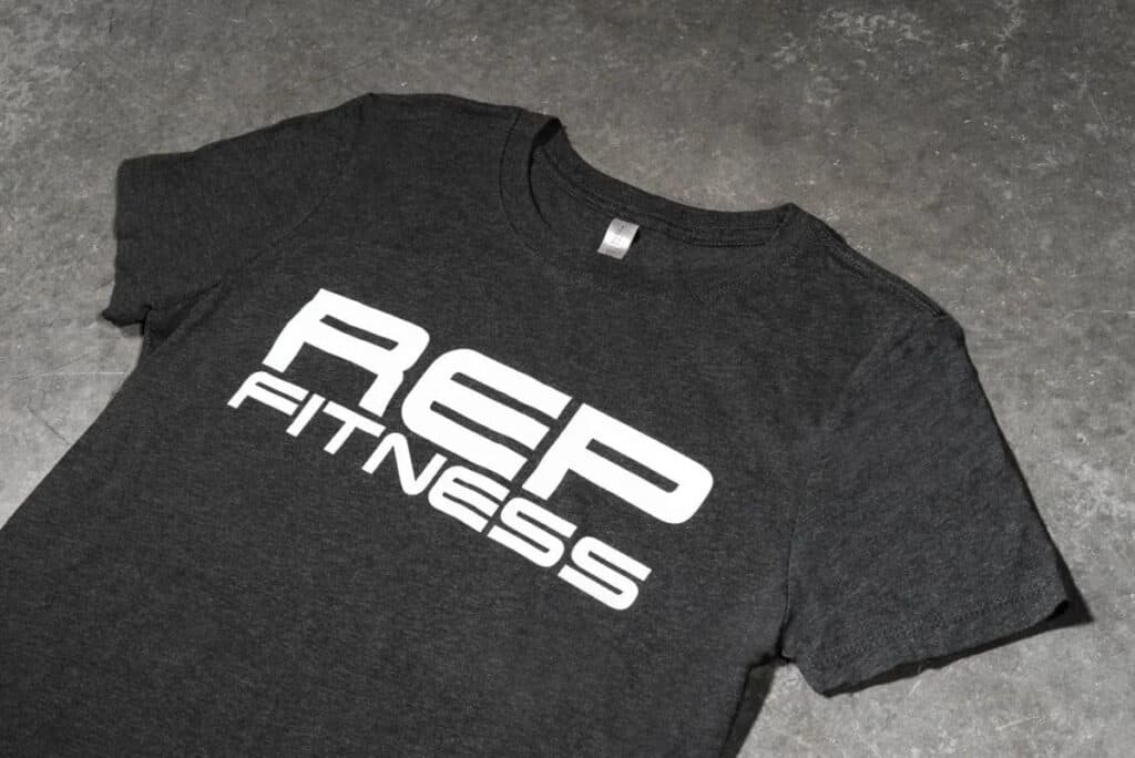 Rep Fitness Block Logo Womens Tee close up