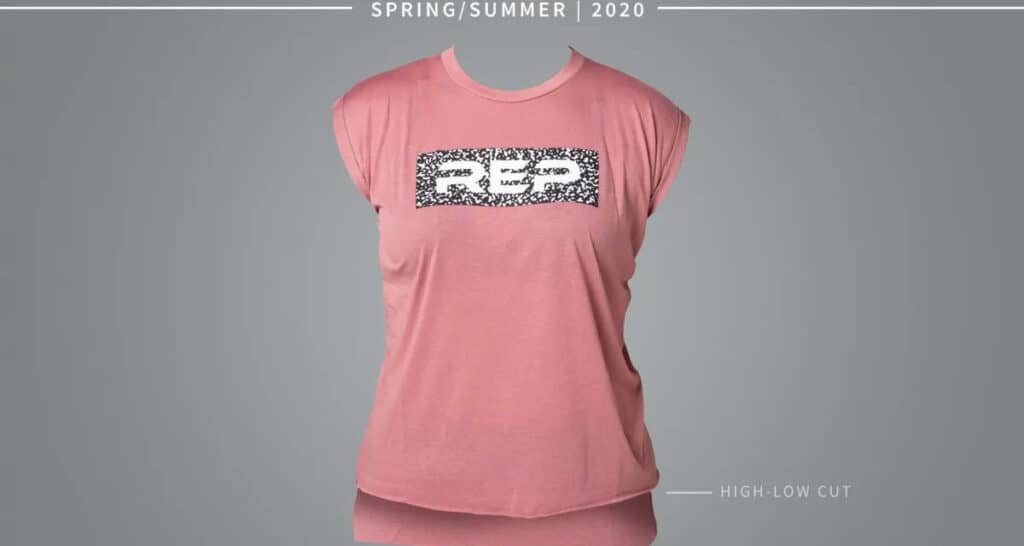 Rep Fitness Noise Womens Tee high low cut