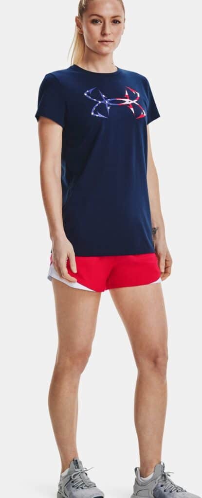 Under Armour Womens UA Freedom Hook T-Shirt worn front