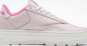 Reebok Club C Double Geo Womens Shoes Frost Berry  Chalk  Atomic Pink right side